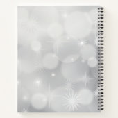 Elegant Silver-kerstbal op Bokeh Lights Notitieboek (Achterkant)