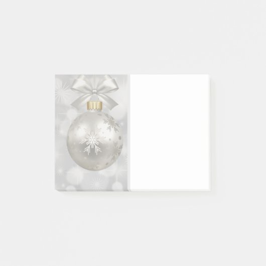 Elegant Silver-kerstbal op Bokeh Lights Post-it® Notes (Voorkant)