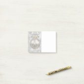 Elegant Silver-kerstbal op Bokeh Lights Post-it® Notes (Op bureau)