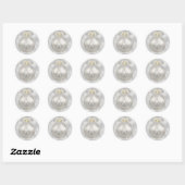Elegant Silver-kerstbal op Bokeh Lights Ronde Sticker (Vel)