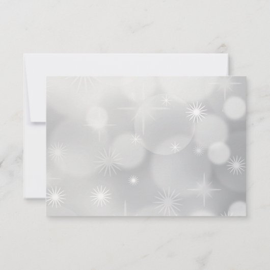 Elegant Silver-kerstbal op Bokeh Lights Save The Date (Achterkant)