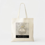 Elegant Silver-kerstbal op Bokeh Lights Tote Bag (Voorkant)