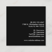 Elegant Silver-kerstbal op Bokeh Lights Vierkante Visitekaartje (Achterkant)