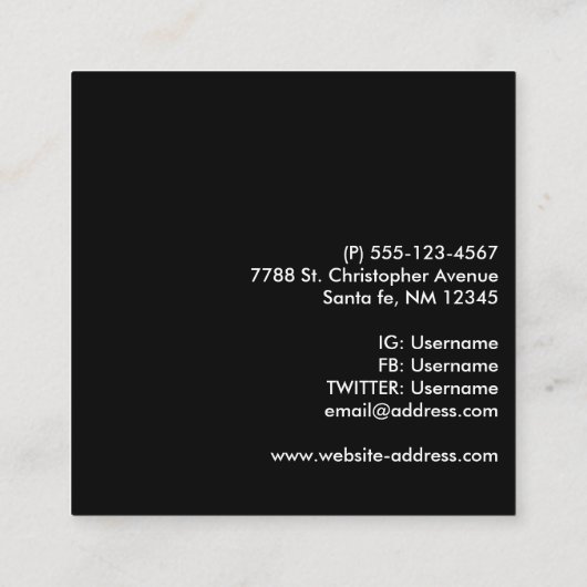 Elegant Silver-kerstbal op Bokeh Lights Vierkante Visitekaartje (Achterkant)