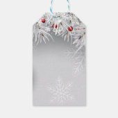 Elegant Silver-kerstboxen, pijnboomtakken Cadeaulabel (Achterkant)