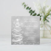 Elegant Silver Kerstfeest Weddenschap Kaart (Staand voorkant)