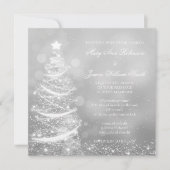 Elegant Silver Kerstfeest Weddenschap Kaart (Voorkant)