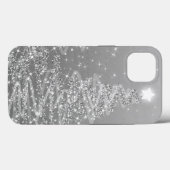 Elegant Silver-kerstmousserende bomen Case-Mate iPhone Case (Achterkant (horizontaal))