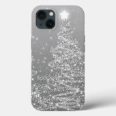 Elegant Silver-kerstmousserende bomen Case-Mate iPhone Case (Achterkant)
