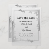 Elegant Silver laat de datum van de platte kaart o (Voorkant / Achterkant)