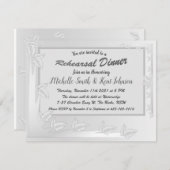 Elegant Silver laat Design Rehearings Dinner Kaart (Voorkant / Achterkant)