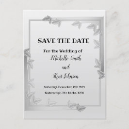 Elegant Silver laat het ontwerp sparen de datumkaa Feestdagenkaart