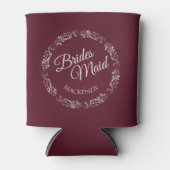Elegant Silver Lace Burgundy Bridesmaid Weddenscha Blikjeskoeler (Voorkant)