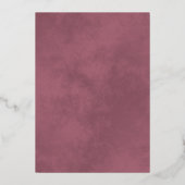 Elegant Silver Lace & Dusty Roos op White Wedding Folie Uitnodiging (Achterkant)