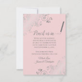 Elegant Silver Lace en foto's van Blush Pink Weddi Save The Date (Achterkant)