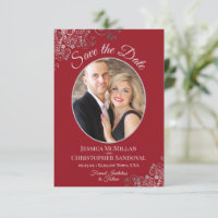 Elegant Silver Lace over de Rode Foto van Crimson