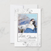 Elegant Silver Lace over White Love & Bedankt Wedd (Voorkant)