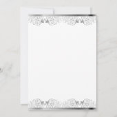 Elegant Silver Lace Wedding  Kaart (Achterkant)