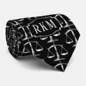 Elegant Silver Law Monogram Scales of Justice Stropdas (Opgerold)