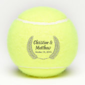 Elegant Silver Leaf Wreath Wedding Favor Tennisballen (Achterkant)