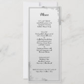 Elegant Silver Leaves Design Wedding Menu Card Kaart (Achterkant)