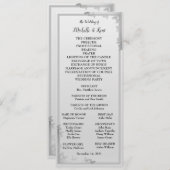 Elegant Silver Leaves Design Wedding Menu Card Kaart (Voorkant / Achterkant)
