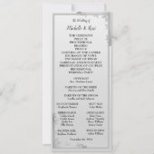 Elegant Silver Leaves Design Wedding Menu Card Kaart (Voorkant)