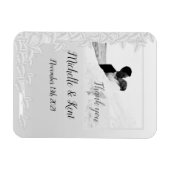 Elegant Silver Leaves Hartelijk dank voor de foto Magneet (Horizontaal)