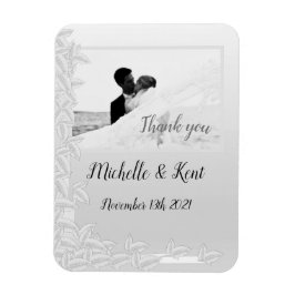 Elegant Silver Leaves Hartelijk dank voor de foto  Magneet