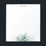 Elegant Silver Leaves Succulents Greenery Notitieb Notitieblok<br><div class="desc">Waterverf succulenten en zilvergroen laat elegante notitieblokken</div>