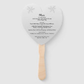 Elegant Silver Leaves Wedding Menu Heart Fans Handwaaier (Achterkant)