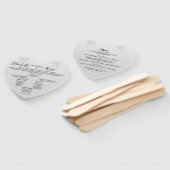 Elegant Silver Leaves Wedding Menu Heart Fans Handwaaier (Niet-gemonteerd)