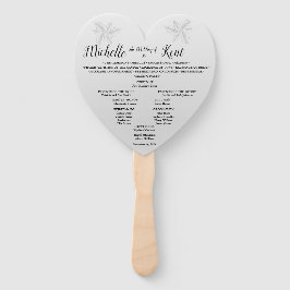 Elegant Silver Leaves Wedding Menu Heart Fans Handwaaier