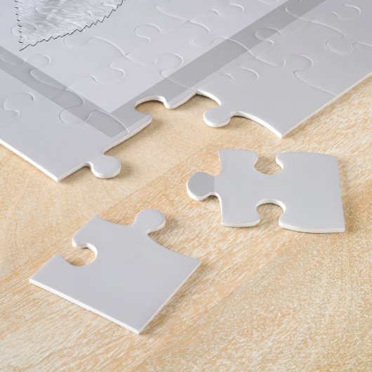 Elegant Silver Leaves Wedding Puzzle Legpuzzel (Zijkant)