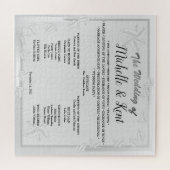 Elegant Silver Leaves Wedding Puzzle Legpuzzel (Horizontaal)