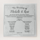 Elegant Silver Leaves Wedding Puzzle Legpuzzel (Verticaal)