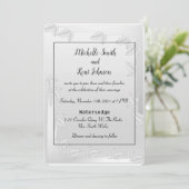 Elegant Silver Leaves Wedding Uitnodiging (Staand voorkant)