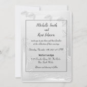 Elegant Silver Leaves Wedding Uitnodiging (Voorkant)