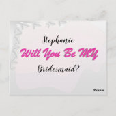 Elegant Silver Leaves zal mijn Bridesmaid zijn Briefkaart (Achterkant)