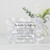 Elegant Silver Lights Bat Mitzvah Kaart (Staand voorkant)