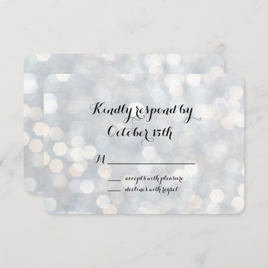 Elegant Silver Lights RSVP (Voorkant / Achterkant)