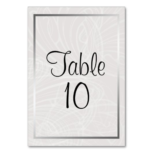 Elegant Silver Lijst en Grey Damask Wedding Kaart (Voorkant)