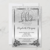 Elegant Silver Lijst Glitter 50e verjaardag Kaart (Voorkant)
