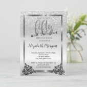 Elegant Silver Lijst Glitter 50e verjaardag Kaart (Staand voorkant)