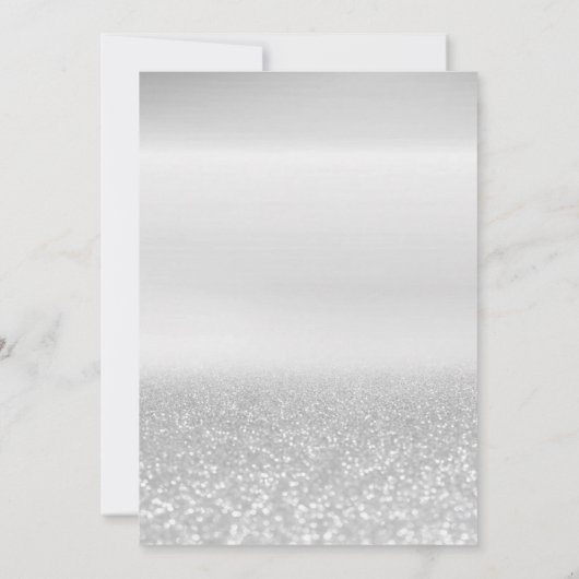 Elegant Silver Lijst Glitter 50e verjaardag Kaart (Achterkant)