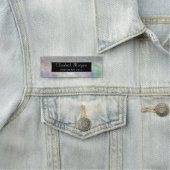 Elegant Silver Lijst, Glitter Ombre Holographic Naamplaatje (In situ)