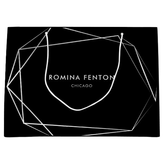 Elegant Silver Lijsten Moderne Professional Groot Cadeauzakje (Voorkant)