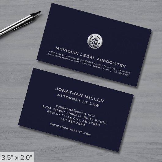 Elegant Silver Logo Professional Visitekaartje