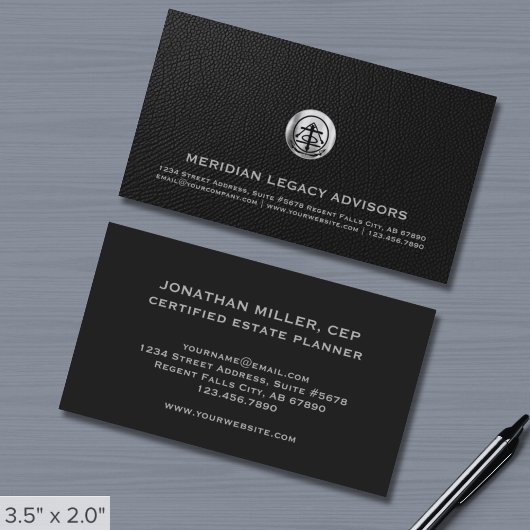 Elegant Silver Logo Professional Visitekaartje