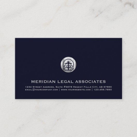 Elegant Silver Logo Professional Visitekaartje (Voorkant)